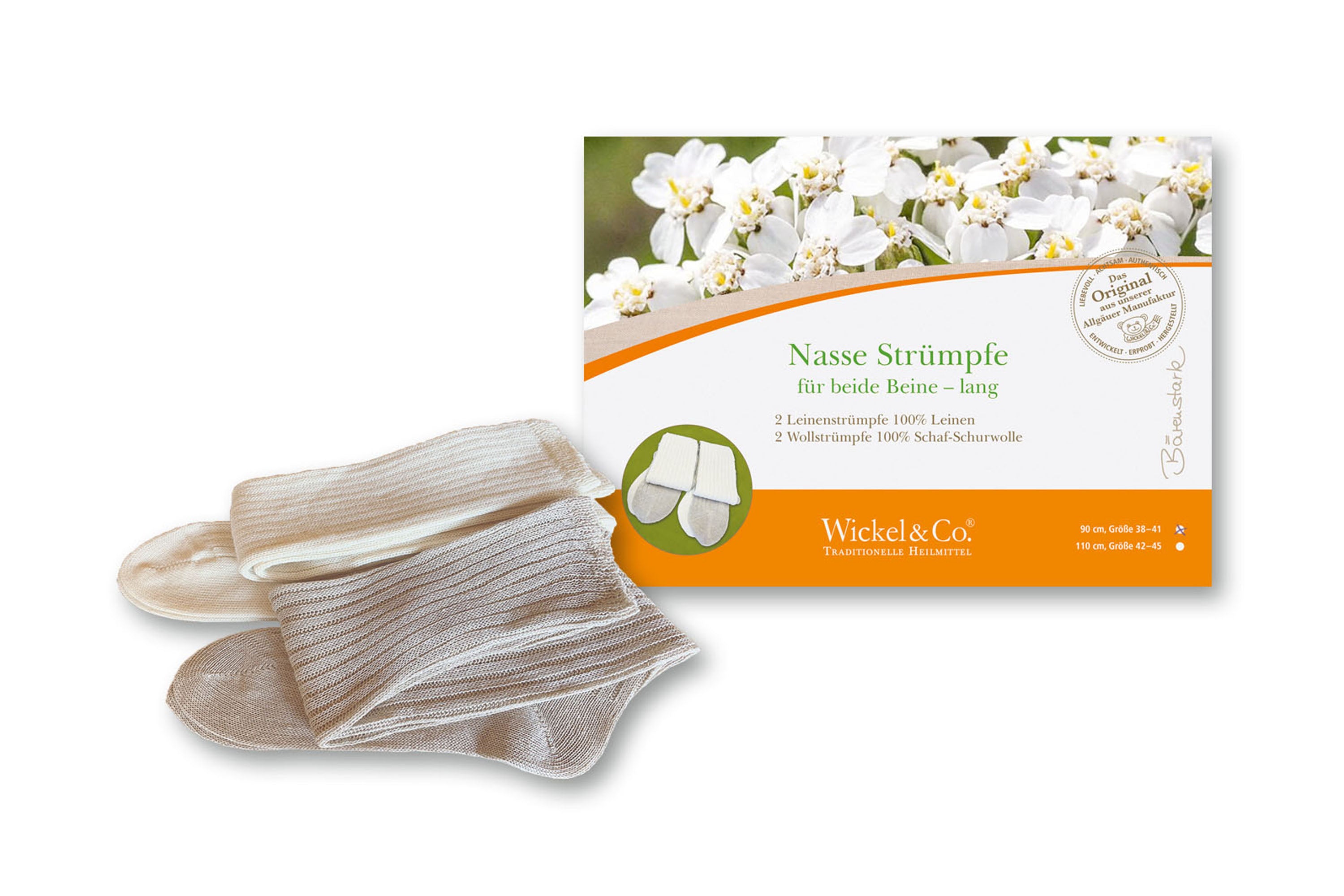 Nasse Strümpfe für beide Beine - lang (über Knie)