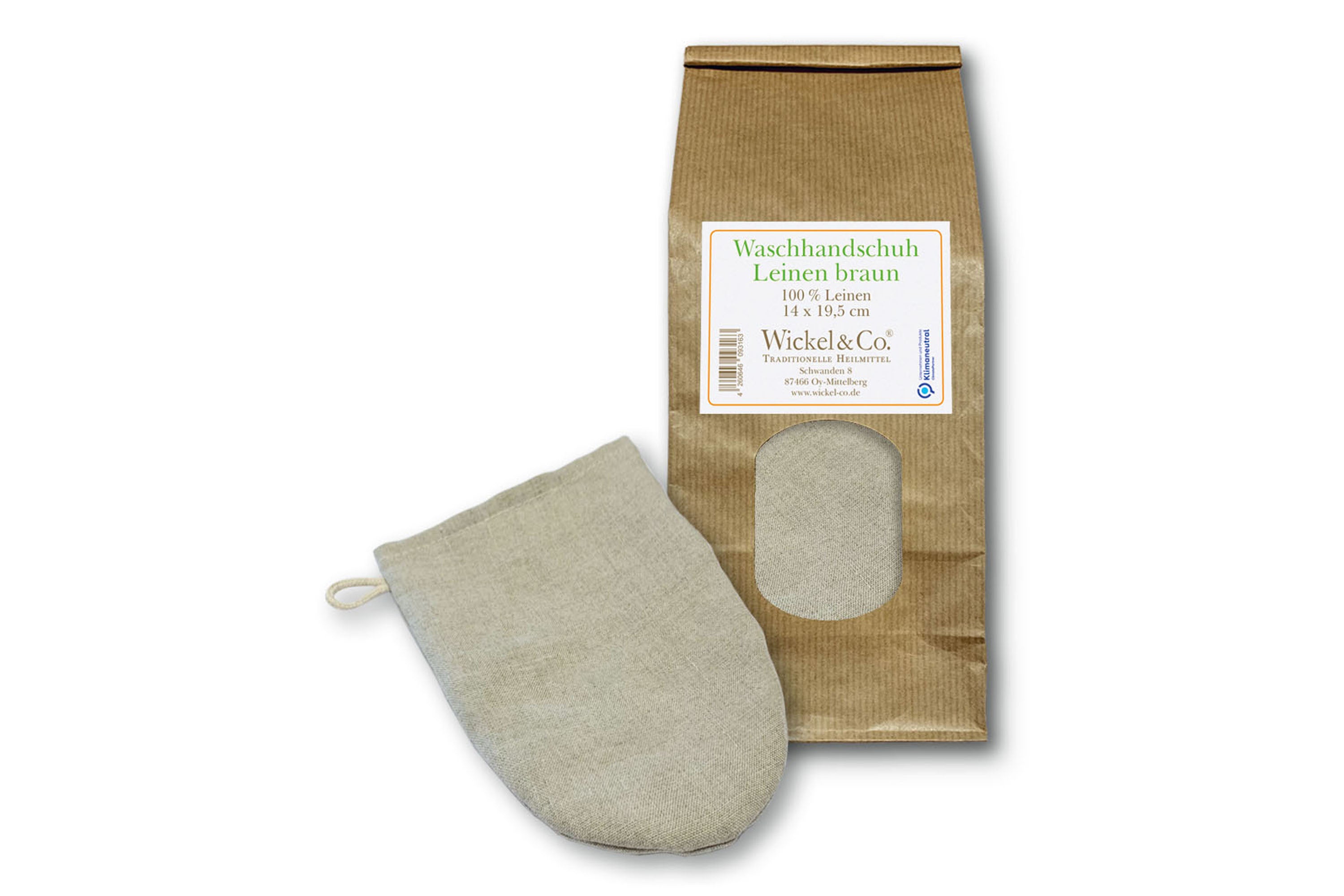 Linen washing glove brown