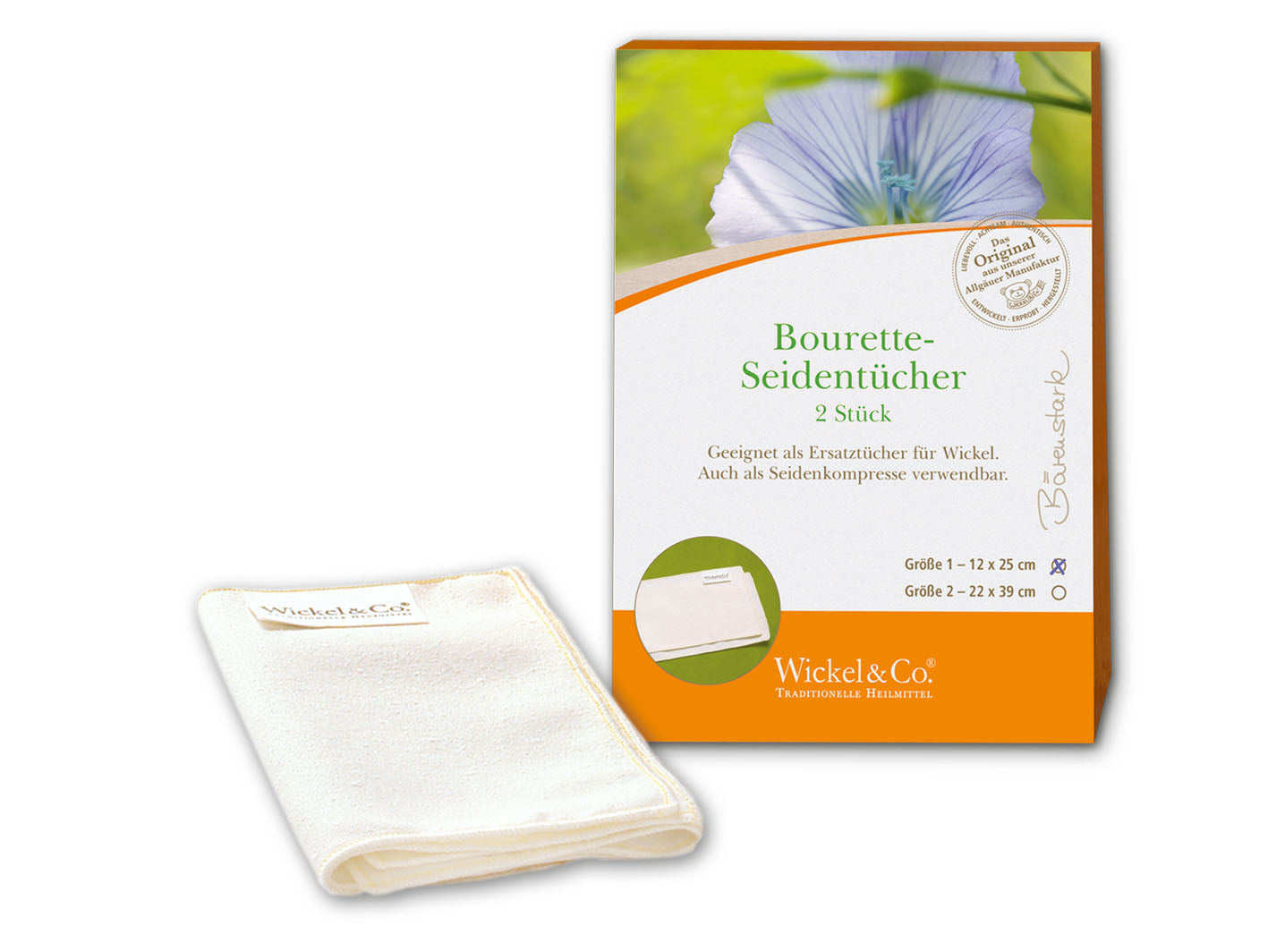 Bourette-Seidentücher (2 Stück) - Wickel & Co.® - 4260646096010