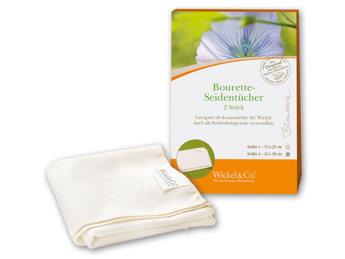 Bourette-Seidentücher (2 Stück) - Wickel & Co.® - 4260646096027