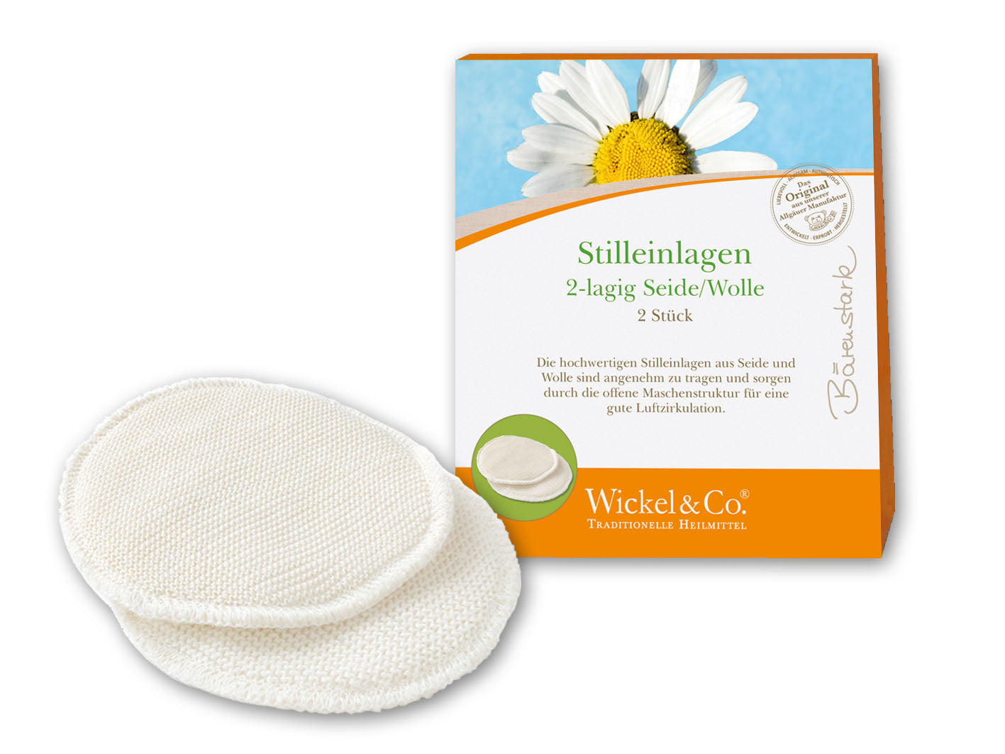 Nursing pads silk/wool (Ø 13 cm) 