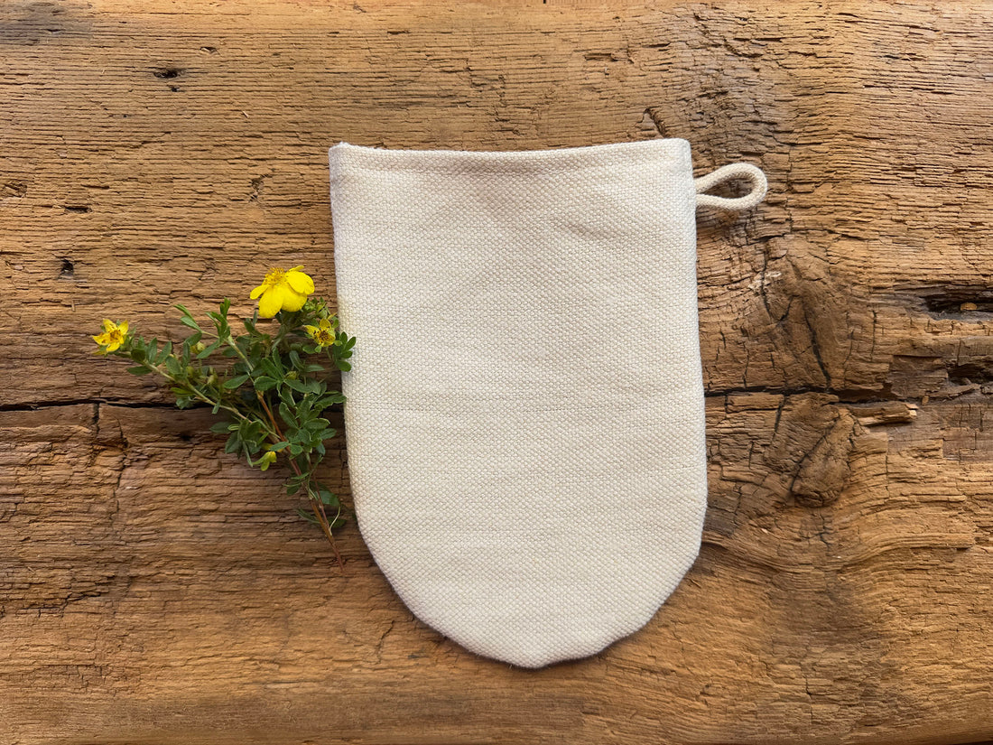 Leinen-Waschhandschuh