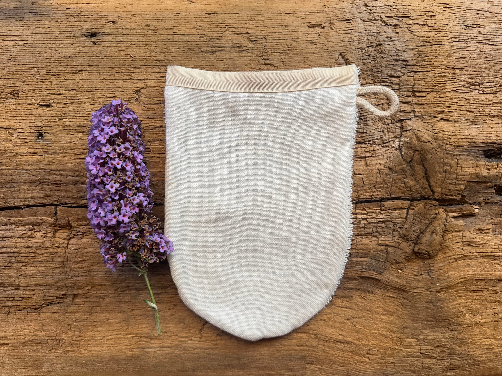 Linen terry washing glove